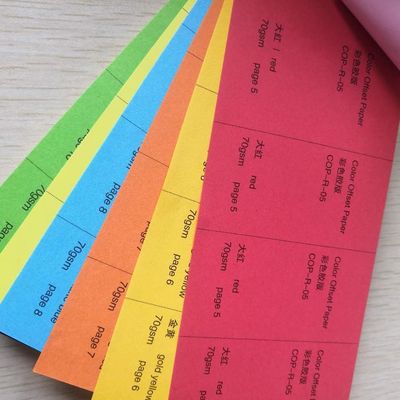 追跡紙 55-150gm 赤/黄色/緑/ピンク色 木のないオフセット紙/ボンド紙